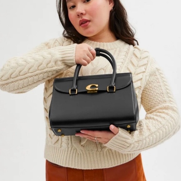 coach Broome Carryall Black Leather Handbag - Picture 6 of 11